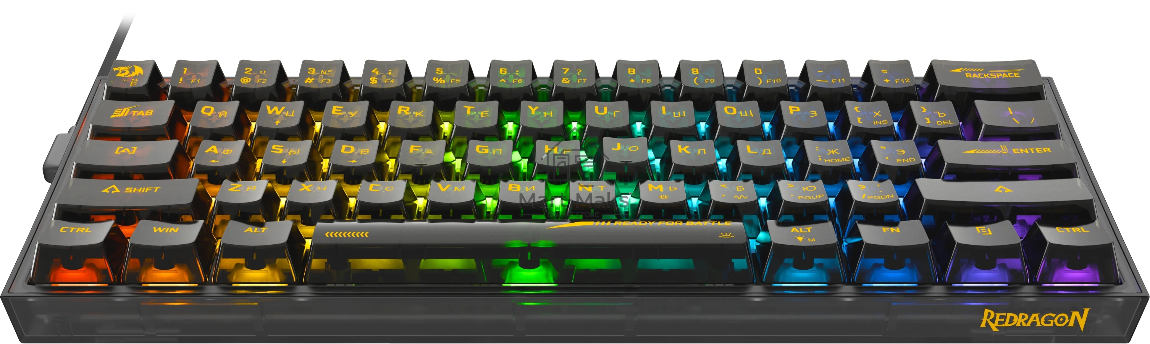 Игровая клавиатура Redragon Fizz прозрачно-черная 71737 (USB, +ICE, 61 кл., RGB подсветка)