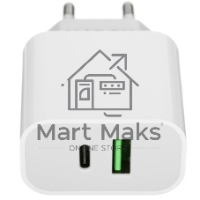 Сетевое зарядное устройство Maxvi CHL-601PD 18W, 3A, QC 3.0, PD 3.0, 1xUSB-C, белый