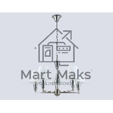Люстра Ambrella light LH75253/5 SN/FR сатин никель/белый матовый E14*5 max 40W D700*510