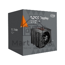 Кулер для процессора PCCooler RZ820 Display BK (290W, 4-pin PWM, LED, 169mm, Al/Cu, 8x6mm, 1x140mm + 1x150mm, 71.9/78.7CFM, 27.1/35.8dBA, 1500/2500RPM, S: 1851/1700/1200/115X/20XX, AM5/AM4, black)