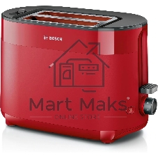 Тостер Bosch TAT2M124 красный, 950 Вт, 2 слота