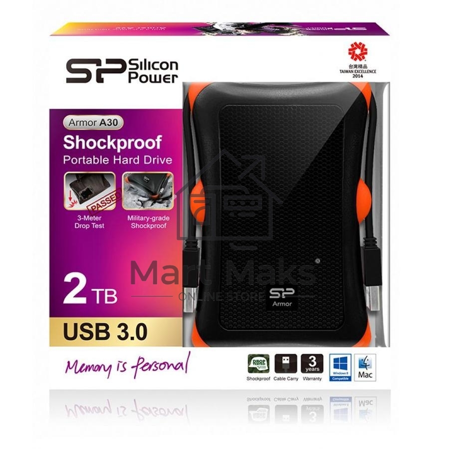 Внешний жесткий диск Silicon Power USB 3.0 2Tb A30 SP020TBPHDA30S3K Armor 2.5