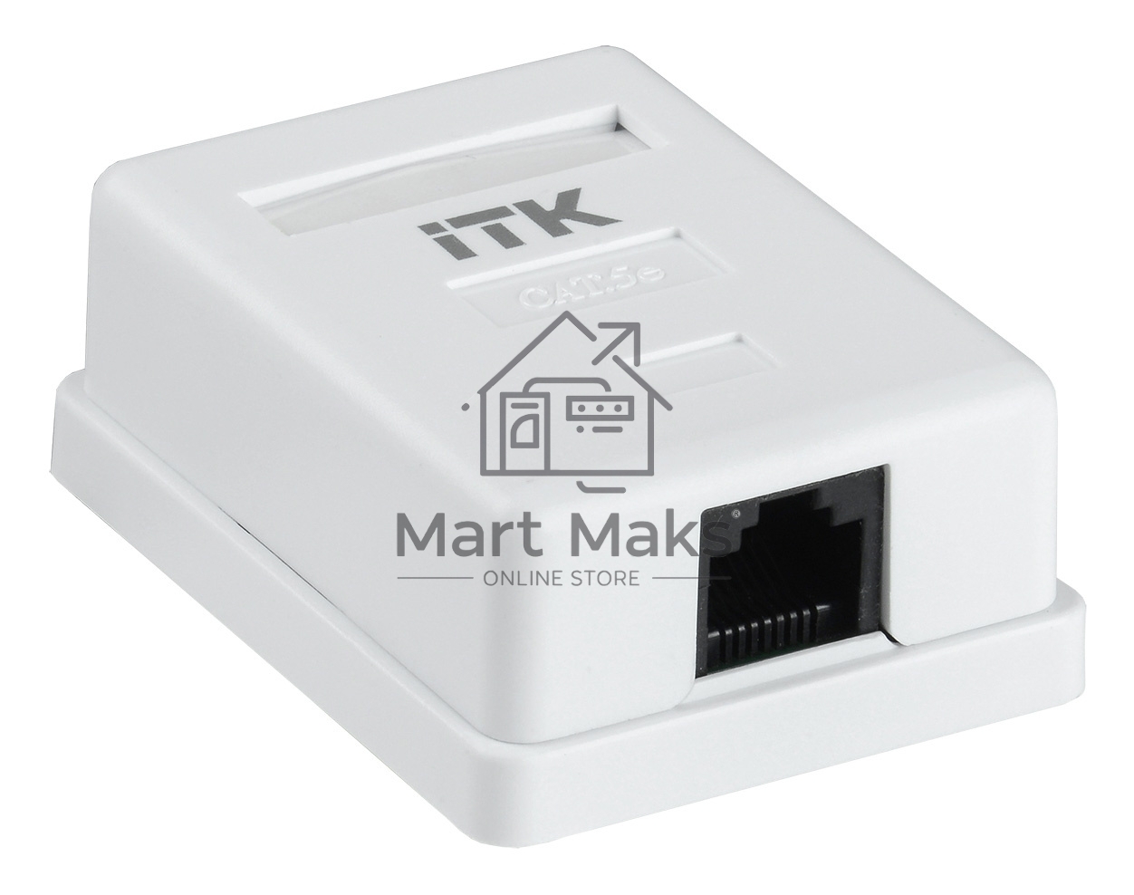 Настенная информационная розетка RJ45 8P8C, кат.5Е, UTP, 1-порт, белая 