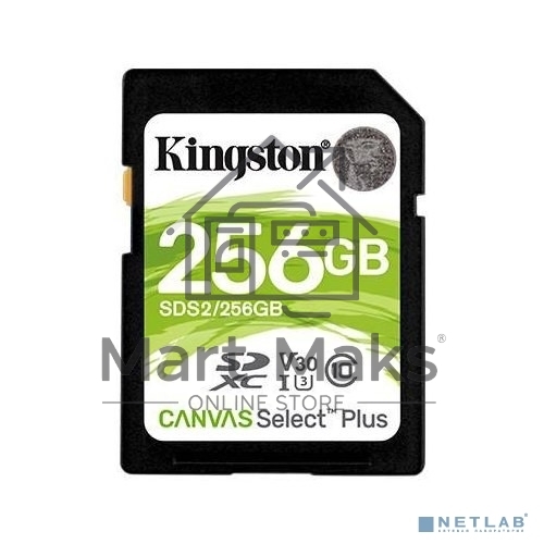 Флеш карта SDXC 256Gb Class10 Kingston <SDS2/256GB>, Canvas Select 100R CL10 UHS-I