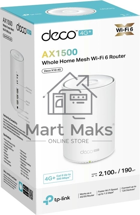 Mesh-модуль TP-Link Deco X10-4G(1-pack) AX1500 с поддержкой 4G+