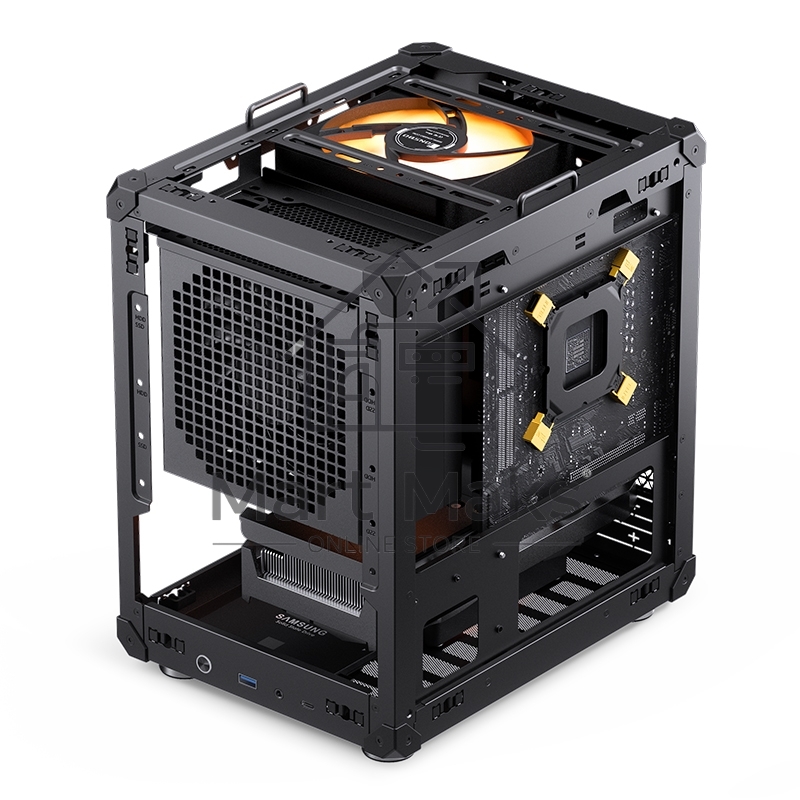 Компьютерный корпус JONSBO C6-ITX Black ITX без БП, боковая панель из закаленного стекла, mini-ITX, черный