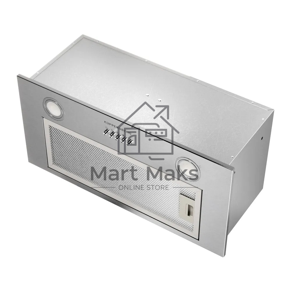 Встраиваемая вытяжка Kuppersberg INPUSH 60 X, High-Tech, 60 см, механическое управление, обратный клапан, 3 скорости, 780 м3/ч, периметральное всасывание, угольный фильтр KF-SC 2 (опция), уровень шума 62 дБ, нержавеющая сталь