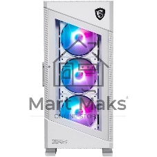 Компьютерный корпус MSI MPG VELOX 100R белый, Global, 2xUSB 3.0, 1xType C, 4x120мм ARGb Fan, ARGb