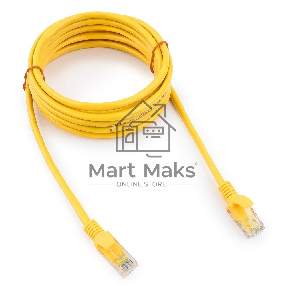 Патч-корд UTP Cablexpert кат.5e, 3м, литой, многожильный (желтый)