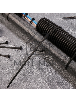 Хомут-стяжкa нейлоновая с тройным замком Rexant 400x4,8 мм, черная, упаковка 100 шт.