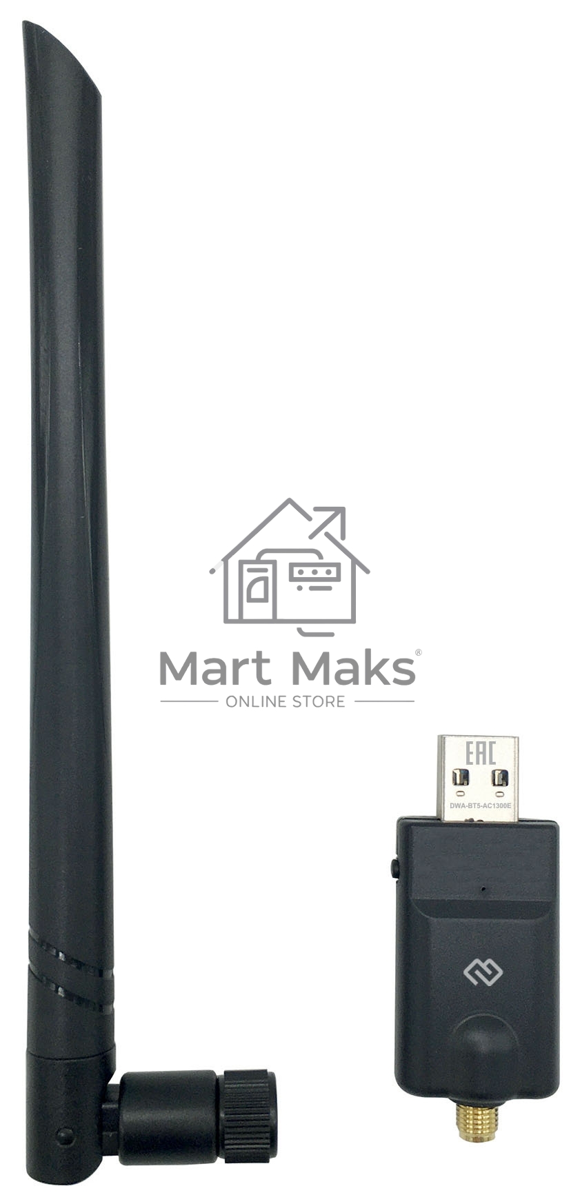 Сетевой адаптер WiFi + Bluetooth Digma DWA-BT5-AC1300E AC1300 USB 3.0 (ант.внеш.съем) 1ант. (упак.:1шт)
