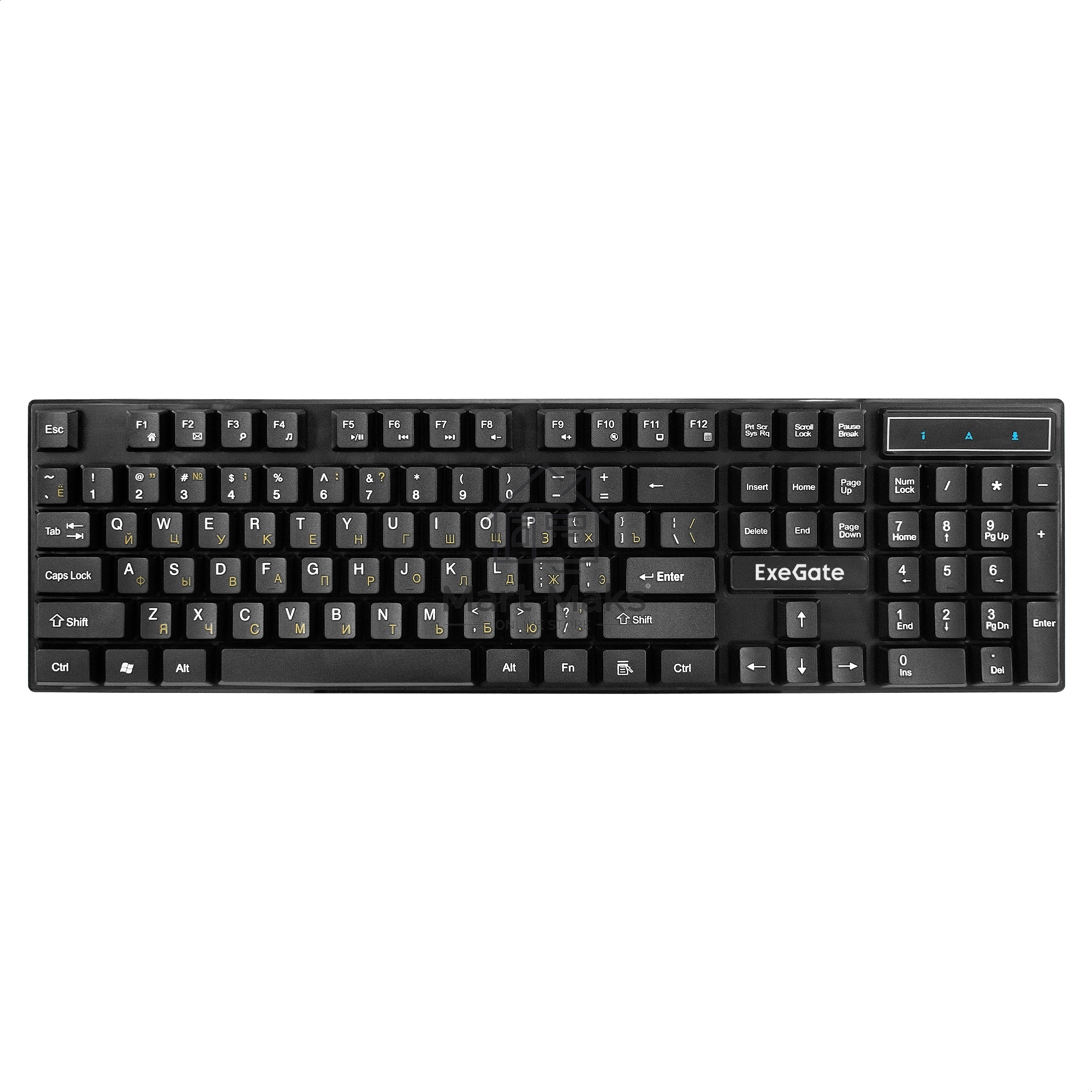 Комплект беспроводной ExeGate Professional Standard Combo MK210 (клавиатура полноразмерная влагозащищенная 104кл. + мышь оптическая 1200dpi, 3 кнопки и колесо прокрутки; USB, радиоканал 2,4 ГГц, радиус действия до 10м, черный, Color Box)