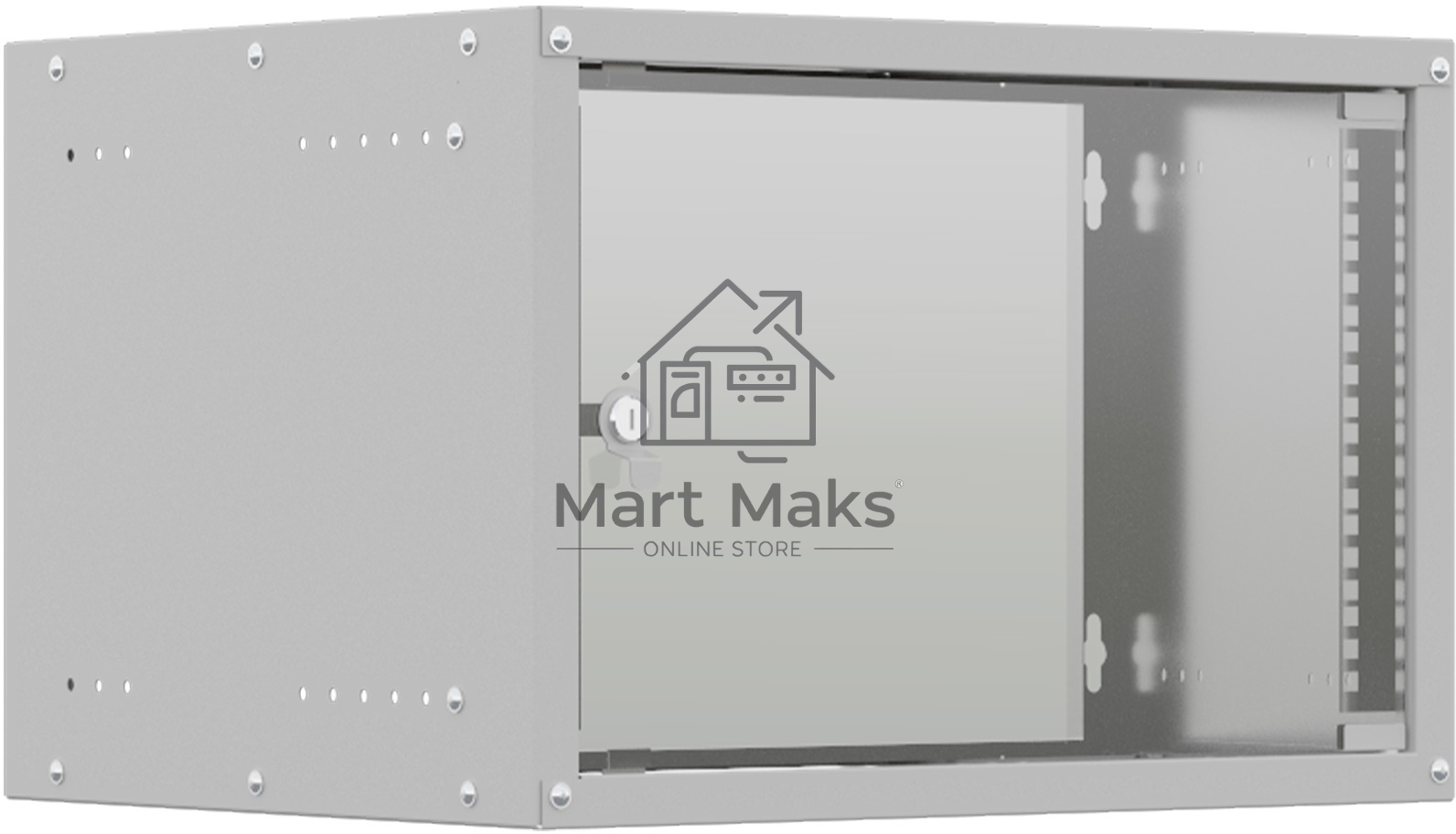 Шкаф коммутационный NTSS LIME (NTSS-WL6U5545GS) настенный 6U 550x450мм пер.дв.стекл несъемн.бок.пан. 30кг серый 110град.