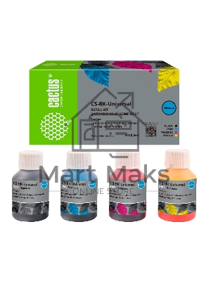 Заправочный набор Cactus CS-RK-Universal голубой/пурпурный/желтый/черный набор 4x40мл для HP/Lexmark/Canon