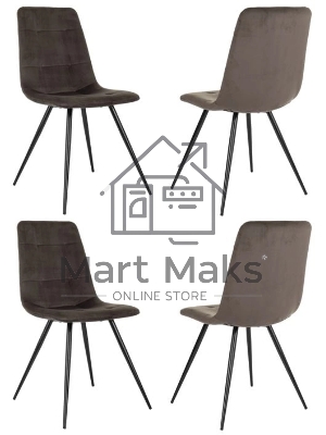 Стул для дома Бюрократ CH-K1_4 комплект 4шт коричневый Holland 74 металл черный на ножках (CH-K1_1/HL74_4)