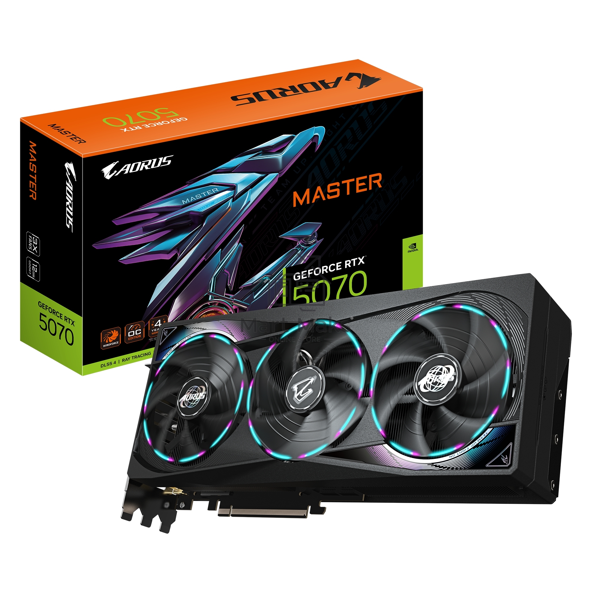 Видеокарта Gigabyte PCI-E GV-N5070AORUS M-12GD 1.0 NVIDIA GeForce RTX 5070 12Gb 192bit GDDR7 2805/28000 HDMIx1 DPx3 HDCP Ret