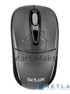 Мышь DELUX DLM-123GB (2.4G тёмно серая),лазерная, беспроводная