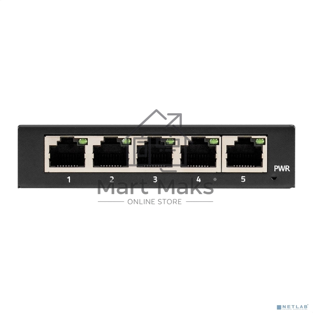 Коммутатор неуправляемый ExeGate EDGS-1005D (5-портовый гигабитный UTP 10/100/1000 Base-T, металлический корпус, с функцией энергосбережения (Green Ethernet Technology), настольный)