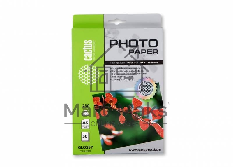 Фотобумага Cactus CS-GA523050 A5/230г/м2/50л. глянцевая для струйной печати