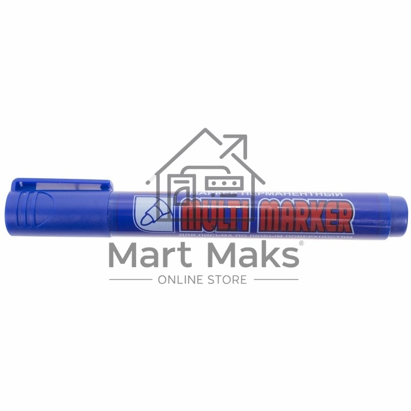 Маркер перманентный Crown «Multi Marker» 3 мм, синий, пулевидный