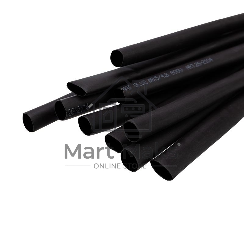 Трубка термоусадочная двустенная клеевая Rexant 9.5/4.75 (2:1) (уп.10шт) по 1м черный