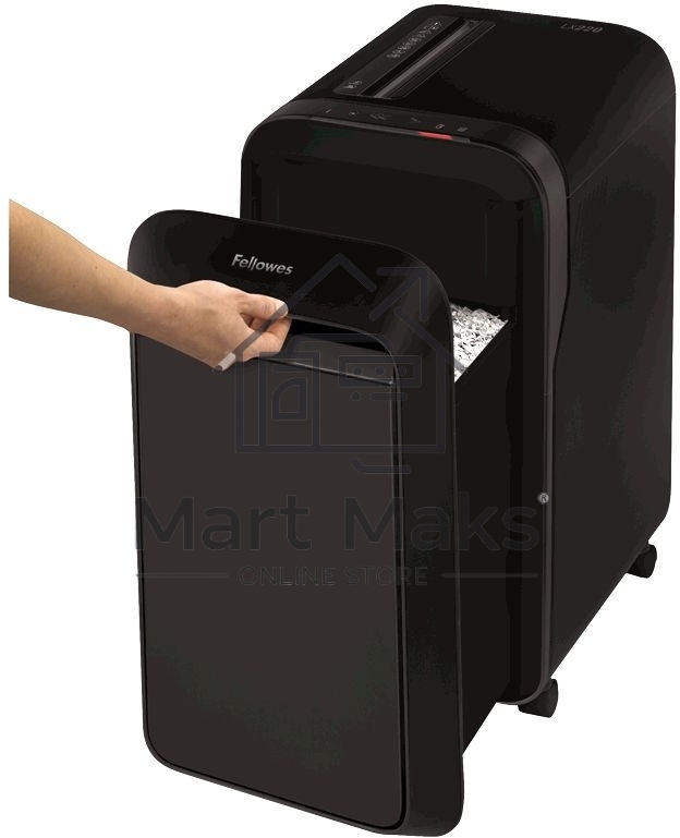 Шредер Fellowes PowerShred LX220 черный (секр.P-4)/перекрестный/20лист./30лтр./скрепки/скобы/пл.карты