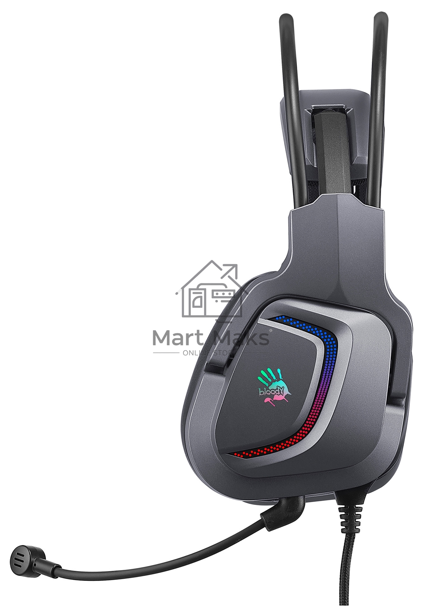 Наушники с микрофоном A4Tech Bloody G575 серый 2м мониторные USB оголовье (G575 USB/ GREY)