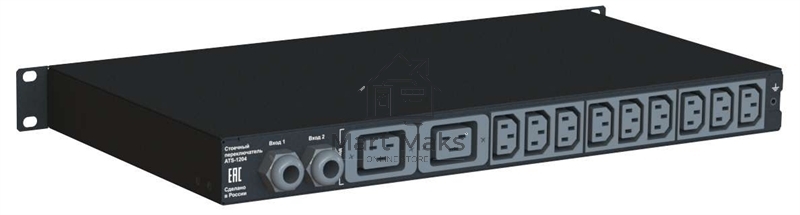 Автоматический ввод резерва ELEMY RACK ATS, 1U, 220В, 32А, OLED, Ethernet, in (2) IEC309, out (2) C19 (9) C13
