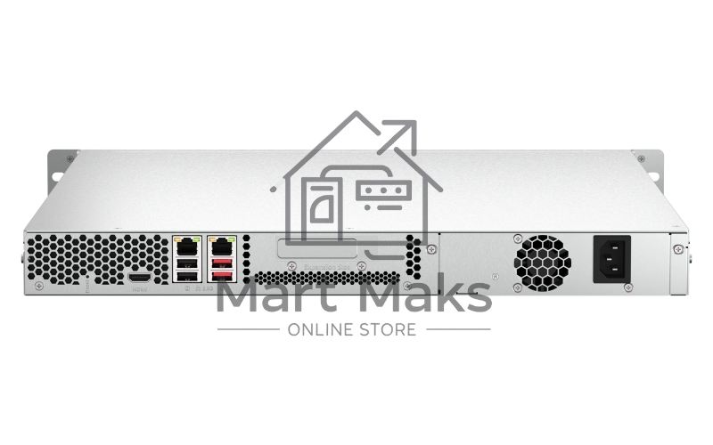 Сетевое хранилище SMB QNAP TS-464U-8G NAS 4 HDD trays, rackmount 1U, 1 PSU. 4-core Intel Celeron N5105/N5095 2.0-2.9 GHz, 8 GB RAM MAX, 2x2.5GbE, 2xUSB 3.2 Gen 2 (10Gbps), 2xUSB 2.0, 1xHDMI, PCIe Gen 3 x2, W/o rail kit RAIL-B02
