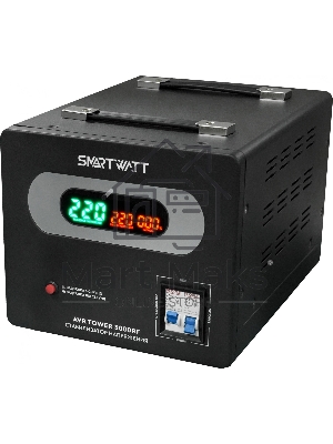 Напольный стабилизатор напряжения SMARTWATT AVR TOWER 3000RF (140W - 260W, 3000VA, 3 кВт, 50-60 Гц, LED-дисплей, релейны