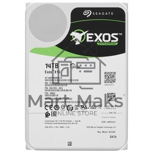 Жесткий диск HDD Seagate Exos X16 14Tb 7200rpm SAS 256Mb 3.5