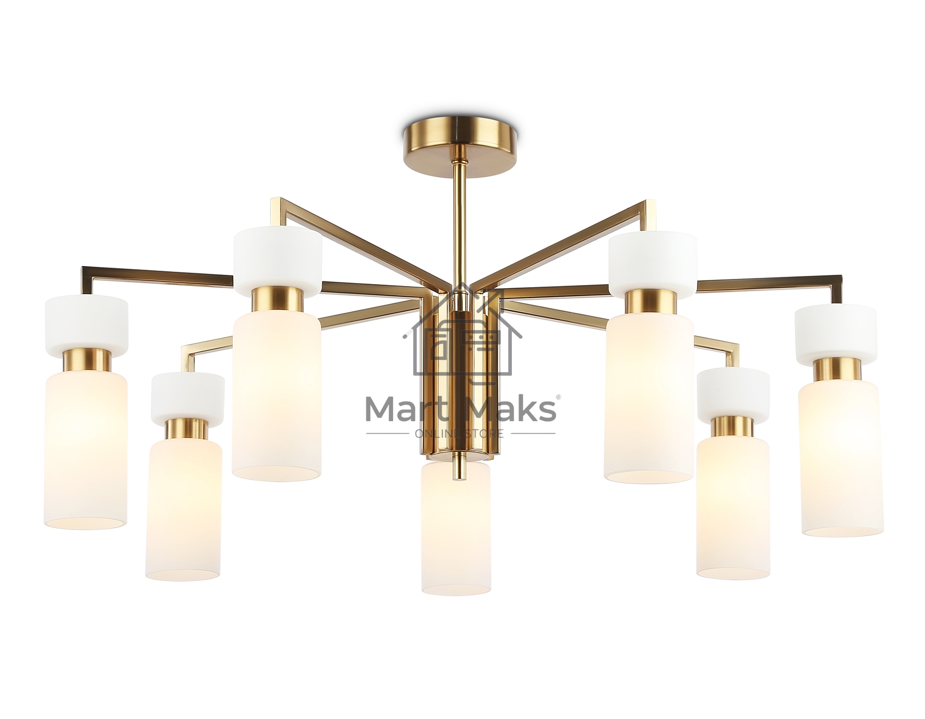 Люстра Ambrella light LH56126/7 BS/FR латунь/белый матовый E14*7 max 40W D705*350