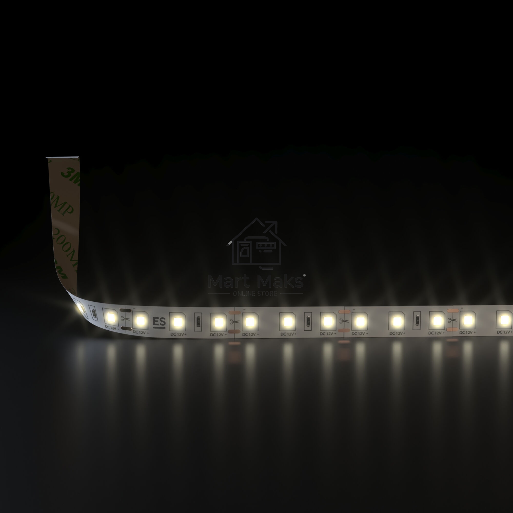 Лента светодиодная 2835 12V 120Led 9,6W IP20 / 120Led 9,6W IP20 3300K теплый белый