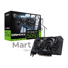 Видеокарта MSI GeForce RTX 5050 8G GAMING OC, NVIDIA RTX 5050, 8 ГБ GDDR6, 128 бит, PCI-e 5.0, 1xHDMI, 3xDP, 2647 МГц