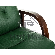 Кресло Бюрократ T-9928WALNUT-CF зеленый, кожа