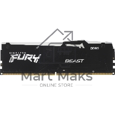 Оперативная память Kingston Fury Beast RGB, DDR5, 32GB (1x32GB), 5600 MHz, CL40, с радиатором, RGB, чёрный