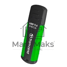 Флешка USB Transcend JetFlash 810 (TS64GJF810), 64Gb, USB 3.0, R/W 100/40, черный/зеленый