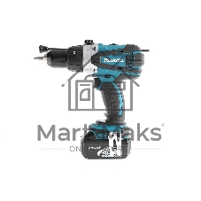 Дрель-шуруповерт Makita DHP458RFE аккумуляторная ударная[DHP458RFE]{18В,2х3Ач Li-ion,БЗП-13мм,0-400\2000об\м,91\58Нм,2.3кг,чем,мет редуктор,бок рукоятка}