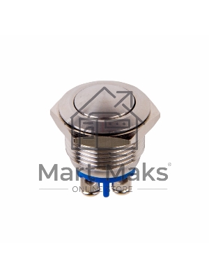 Кнопка антивандальная Ø16 Б/Фикс (2c винт) (ON)-OFF сфера Rexant