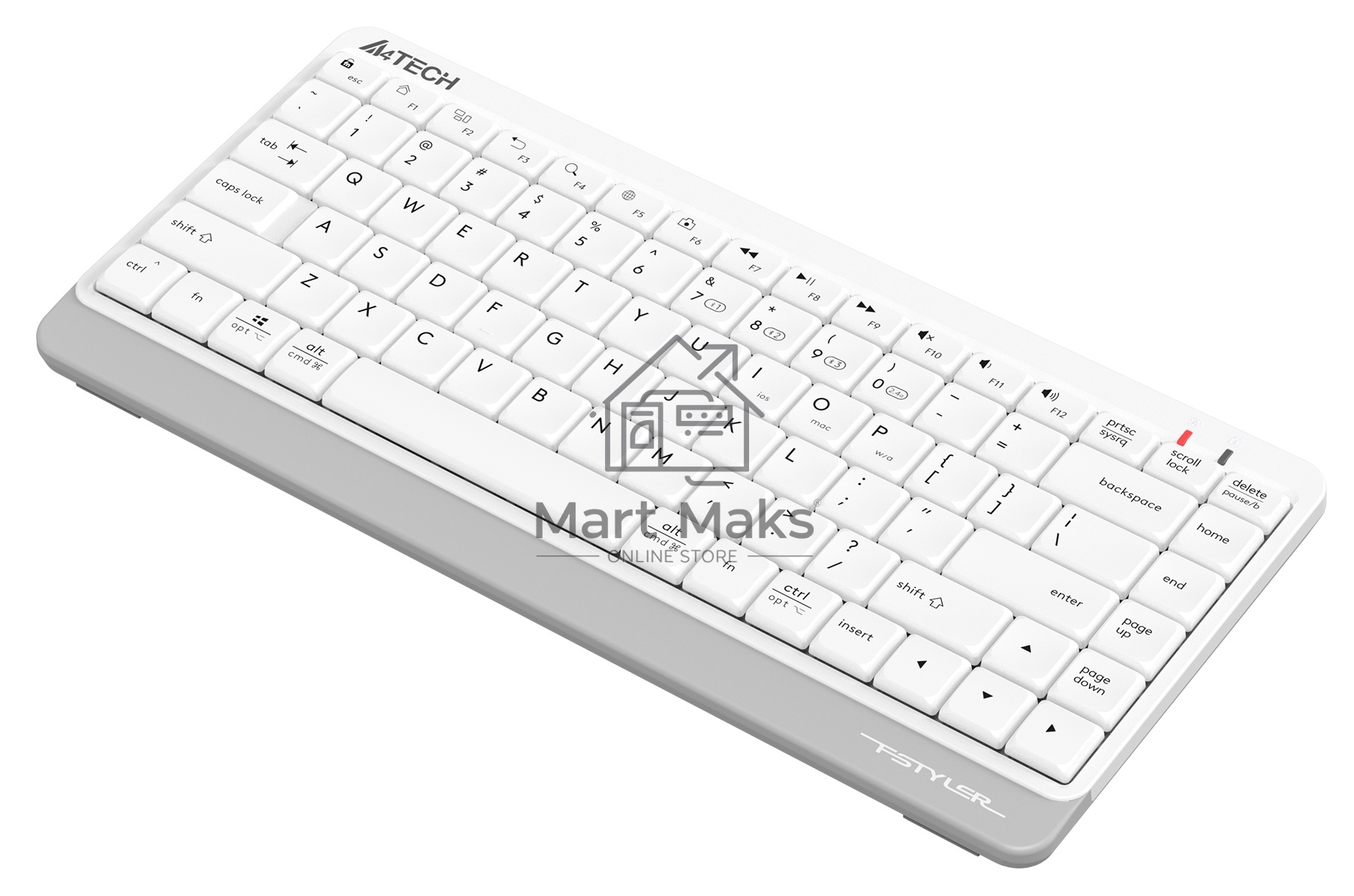 Клавиатура A4Tech Fstyler FBK11 беспроводная USB, Bluetooth/Радиоканал, белый/серый