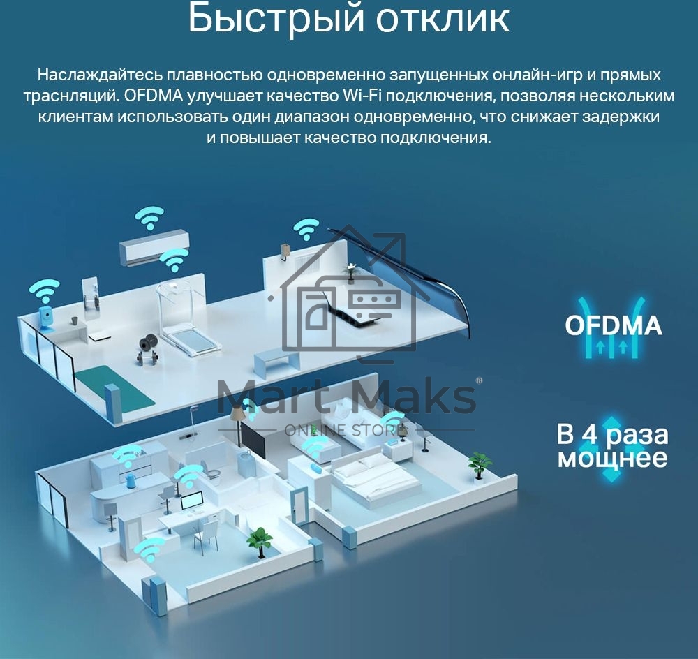 Роутер беспроводной TP-Link Archer AX55 AX3000 10/100/1000BASE-TX черный