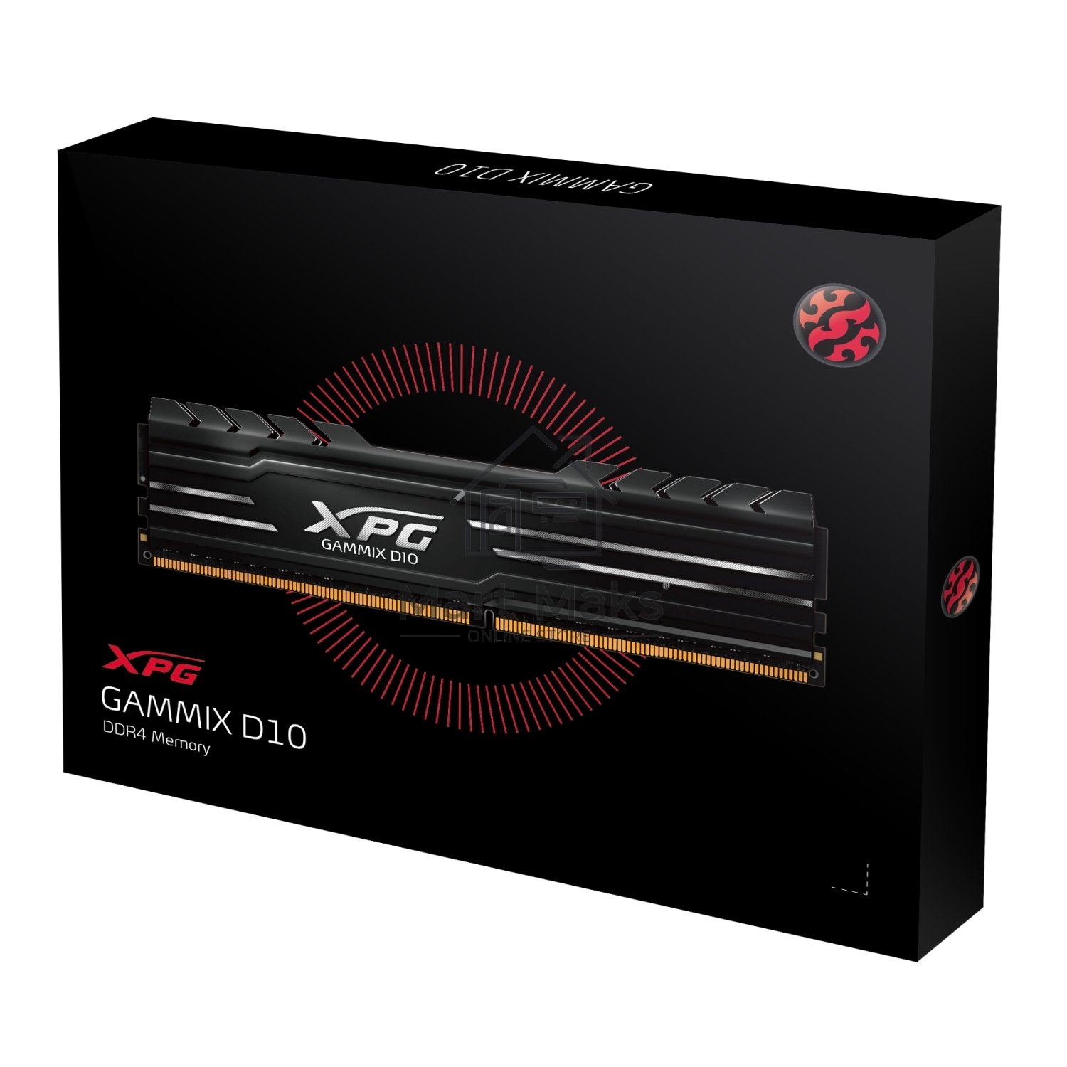 Оперативная память XPG Gammix D10, DDR4, 32GB (2x16GB), 3600MHz, CL18, UDIMM, с радиатором, черный