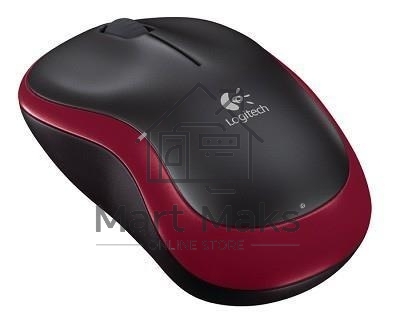 Мышь беспроводная Logitech M185, красный, 1000 dpi, радиоканал, USB, кнопки - 3