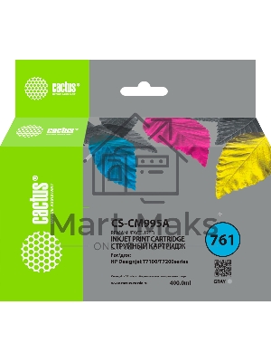 Картридж струйный Cactus CS-CM995A №761 серый (400мл) для HP DesignJet T7100/Т7200