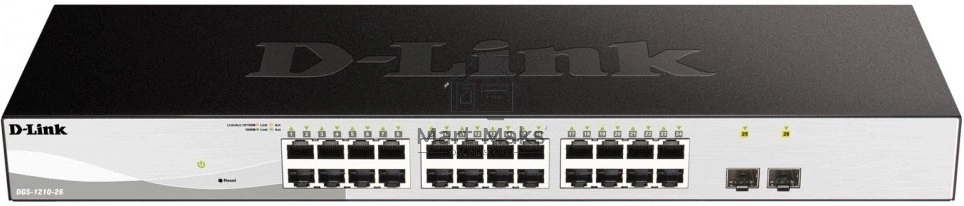 Управляемый L2 коммутатор D-Link DGS-1210-26/FL2A с 24 портами 10/100/1000Base-T и 2 портами 1000Base-X SFP