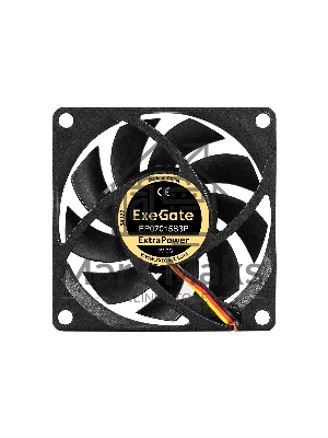 Вентилятор для корпуса ExeGate ExtraPower EP07015S3P черный, 70 мм, 3000 об/мин, 27 дБ, 3 pin