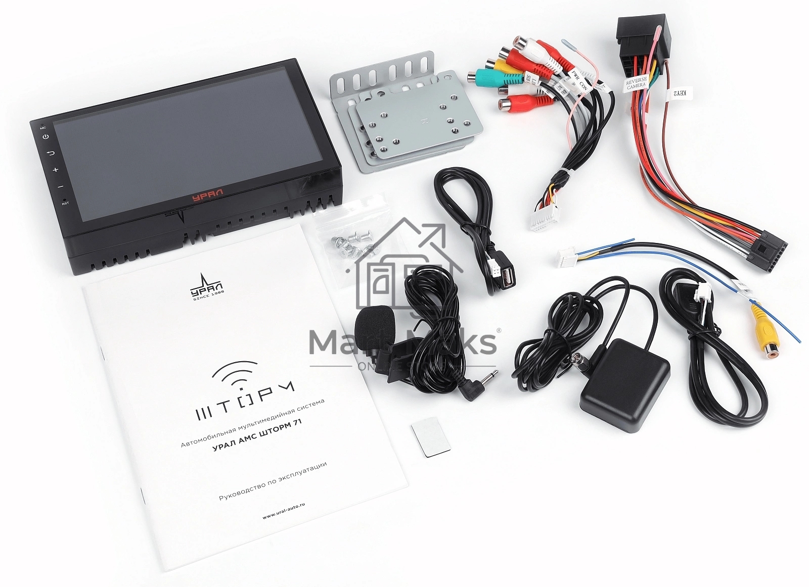 Автомагнитола Ural АМС ШТОРМ 71, 2DIN 4x50Вт 2000Mb Android 12 WiFi 2.5
