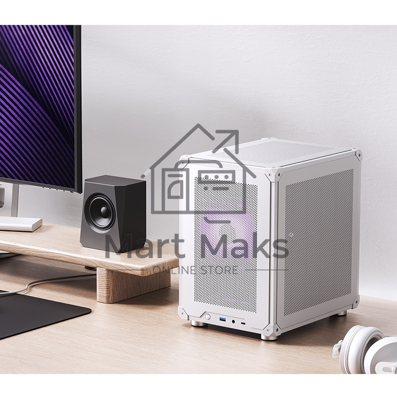Корпус без блока питания Case JONSBO C6-ITX, Micro-Tower, no fan, 1xUSB-A 3.0 + 1xUSB-C 3.1, mDTX, mITX White