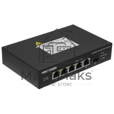 Коммутатор Hikvision DS-3T0306P 4x100Mb 2SFP 4PoE+ 120W неуправляемый