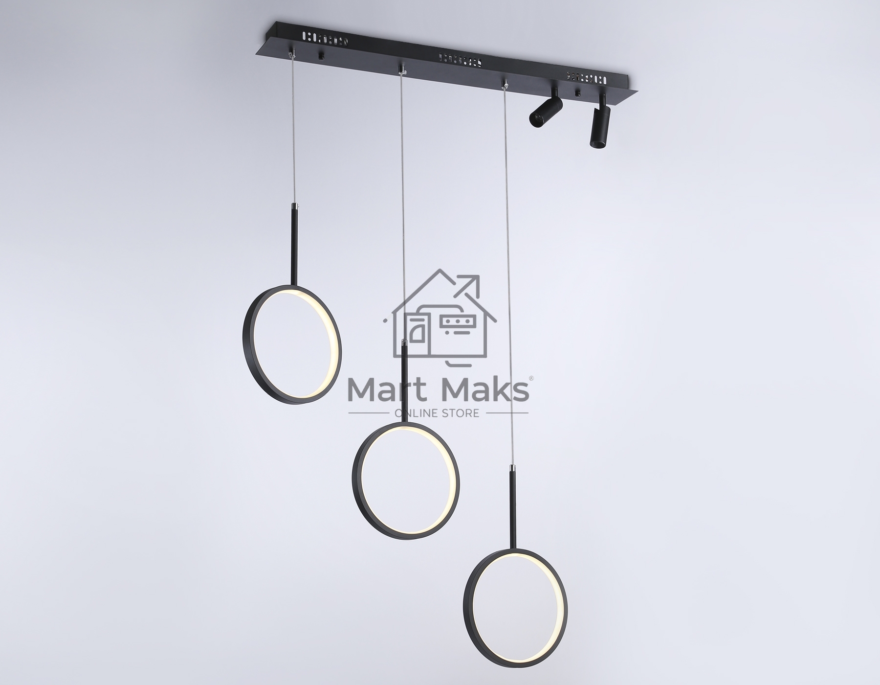 Светильник Ambrella light FL5278/3+2 BK черный 59W 3000K/4200K/6400K+4200K 800*20*1200 (ПДУ ИК)
